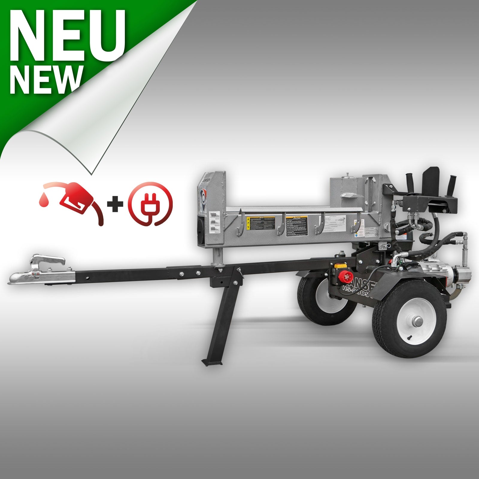 Holzspalter Jansen HS-20DS63K Benzin+Elektromotor